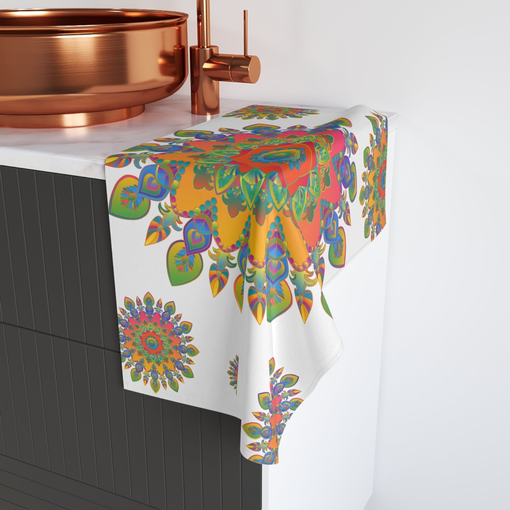 Vibrant Mandala Hand Towel - Colorful & Intricate Home Decor - Blululi