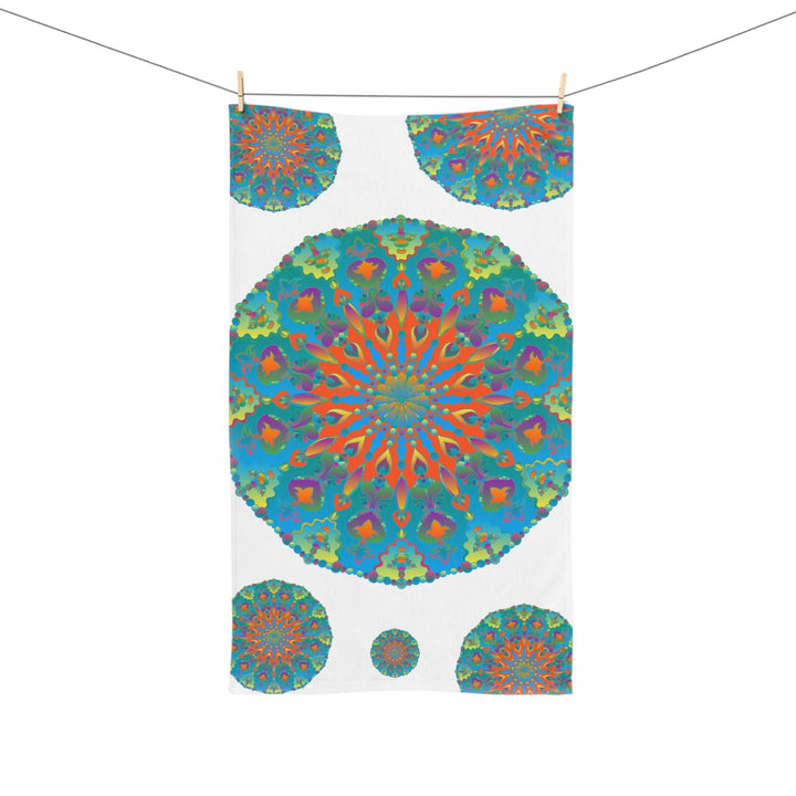 Vibrant Mandala Hand Towel - Colorful & Intricate Home Decor - Blululi