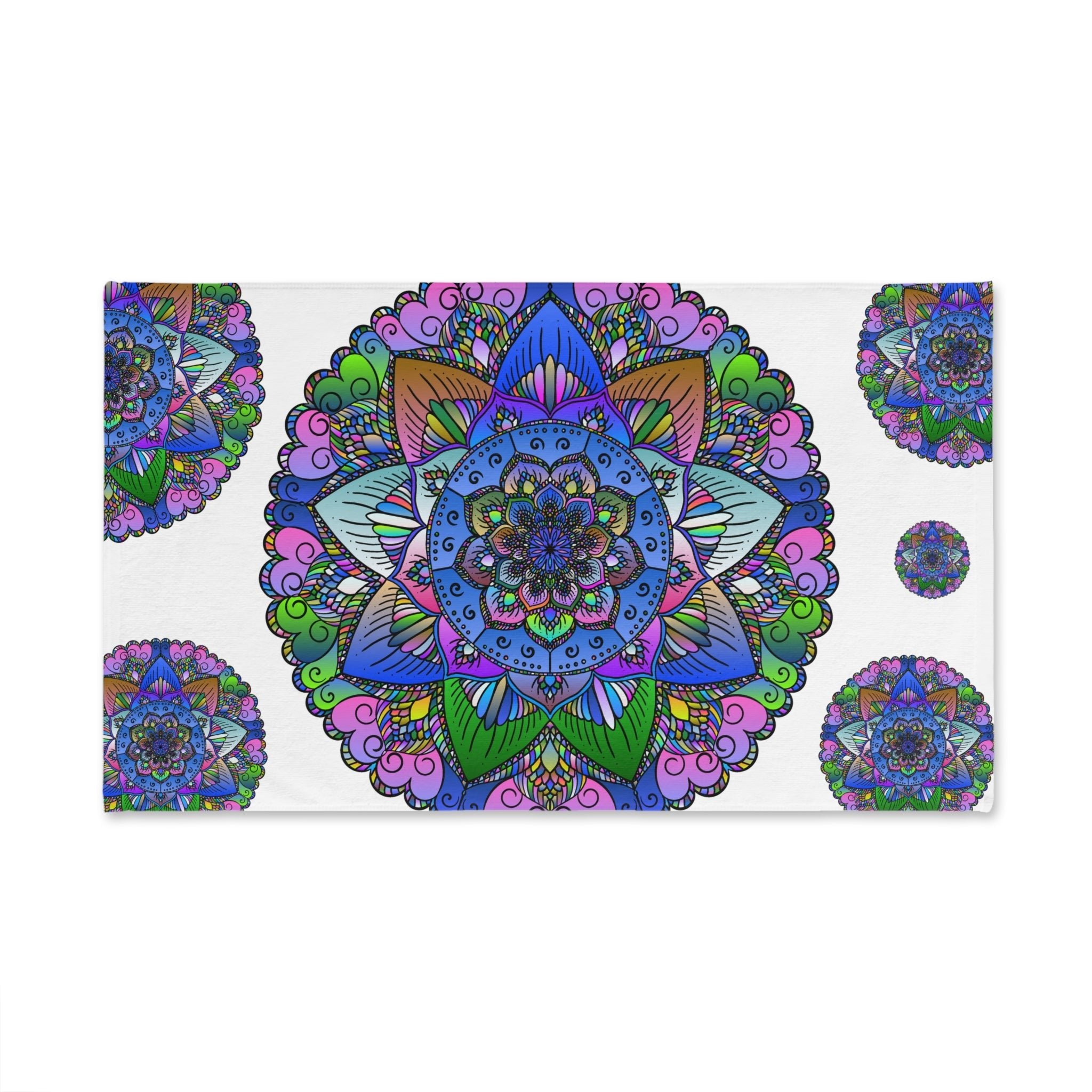 Vibrant Mandala Hand Towel - Colorful & Intricate Home Decor - Blululi