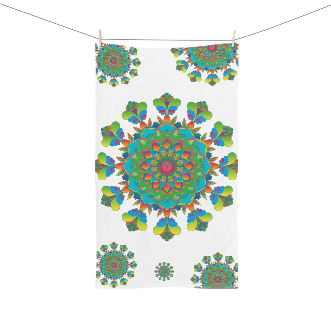 Vibrant Mandala Hand Towel - Colorful & Intricate Home Decor - Blululi