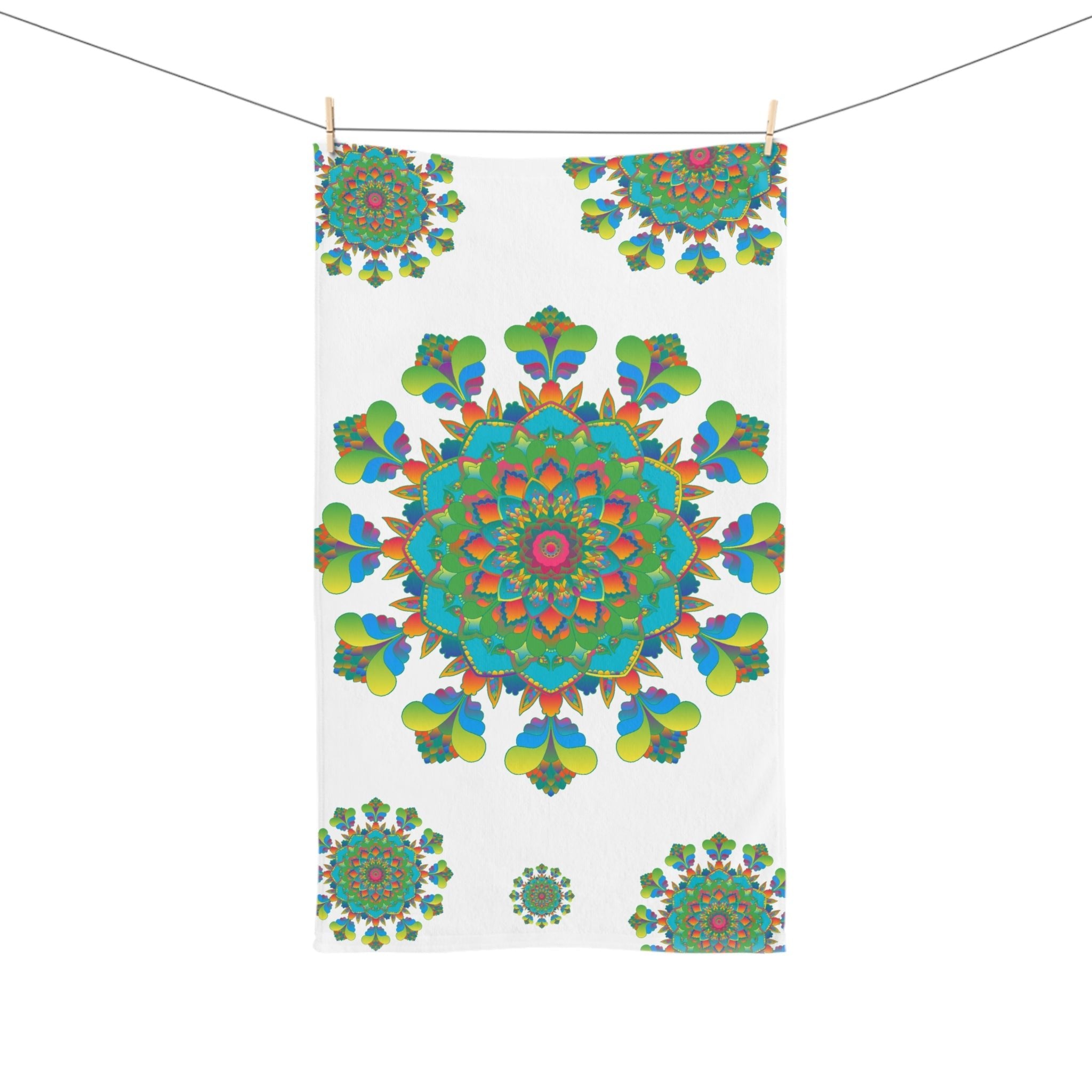 Vibrant Mandala Hand Towel - Colorful & Intricate Home Decor - Blululi