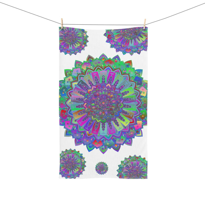 Vibrant Mandala Hand Towel - Colorful & Intricate Home Decor - Blululi