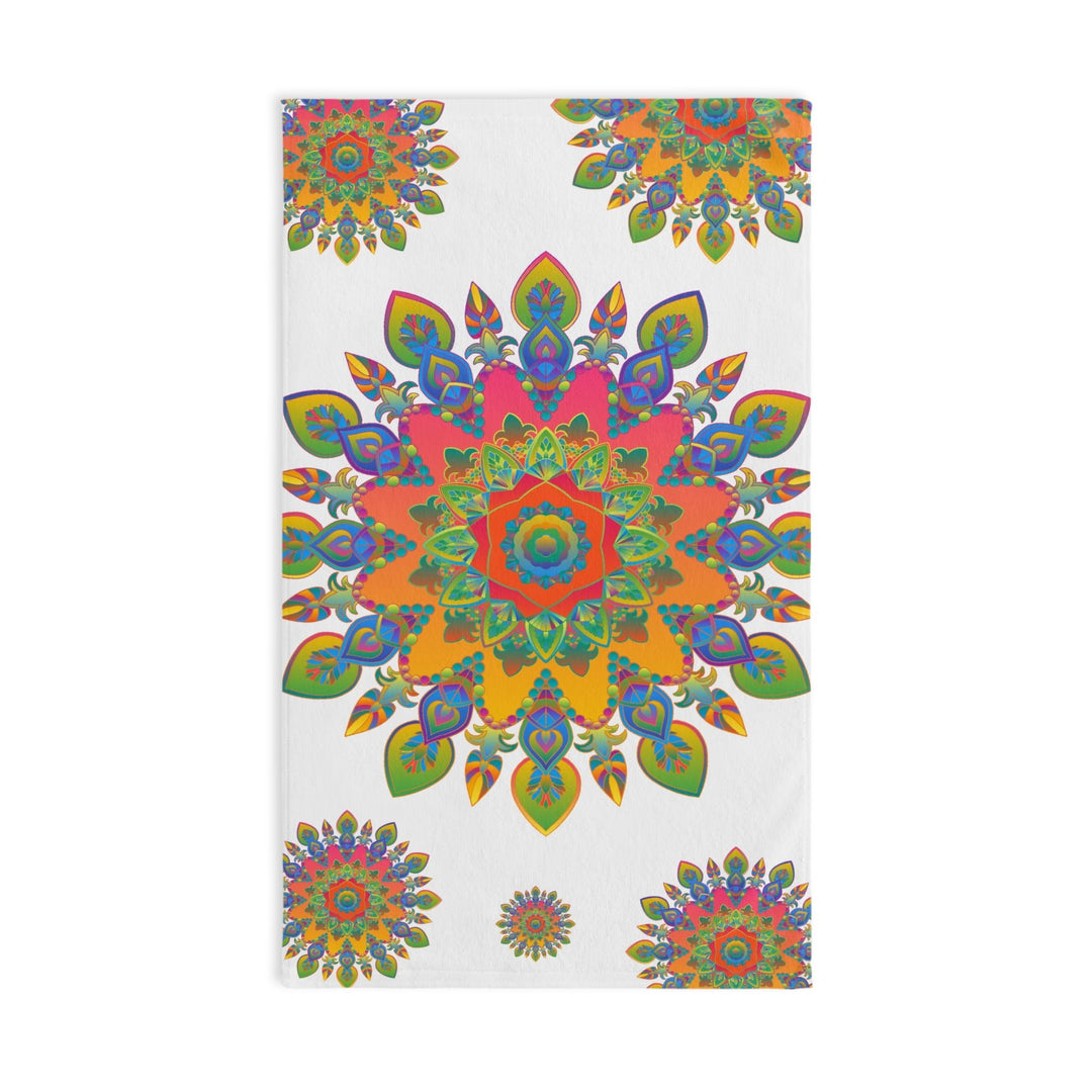 Vibrant Mandala Hand Towel - Colorful & Intricate Home Decor - Blululi