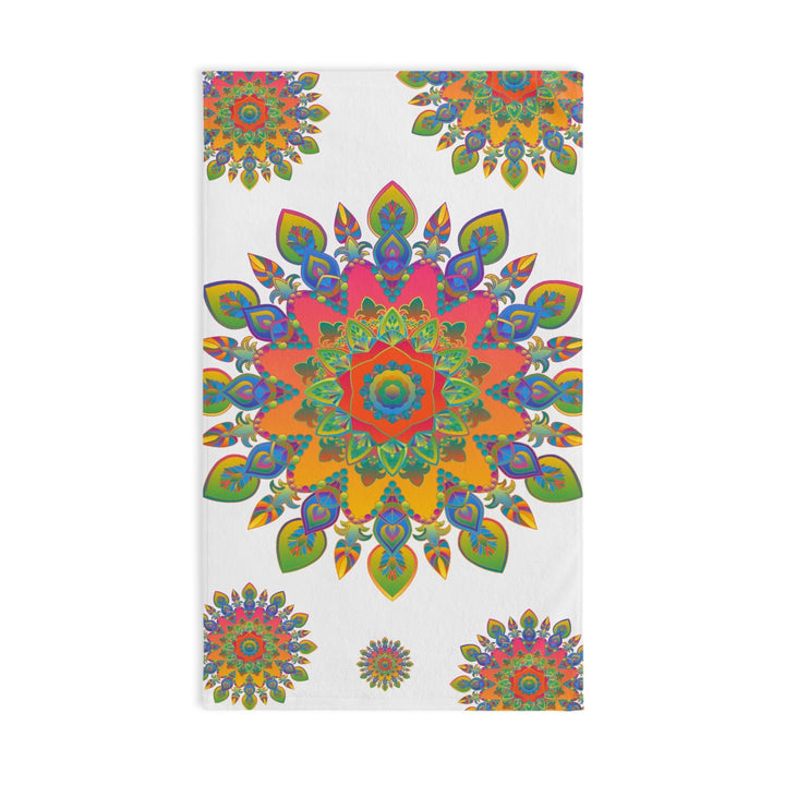 Vibrant Mandala Hand Towel - Colorful & Intricate Home Decor - Blululi