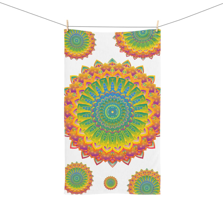 Vibrant Mandala Hand Towel - Colorful & Intricate Home Decor - Blululi