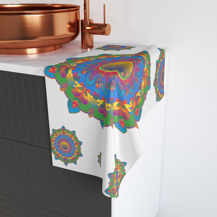Vibrant Mandala Hand Towel - Colorful & Intricate Home Decor - Blululi