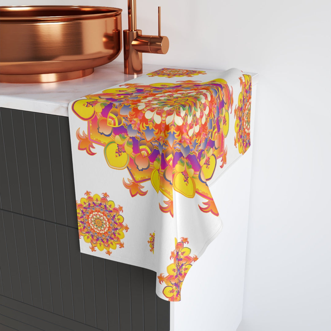 Vibrant Mandala Hand Towel - Colorful & Intricate Home Decor - Blululi