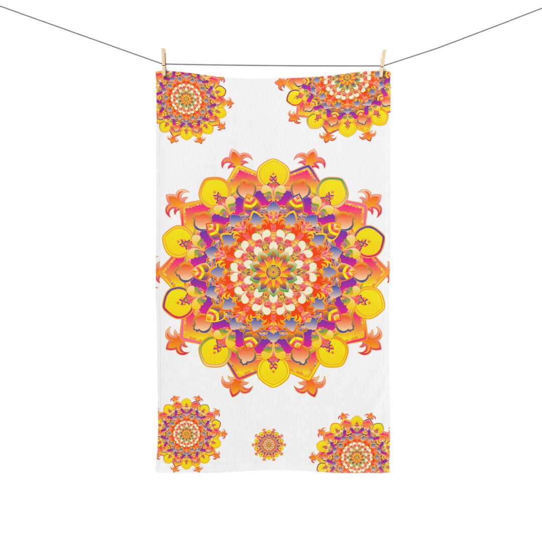 Vibrant Mandala Hand Towel - Colorful & Intricate Home Decor - Blululi