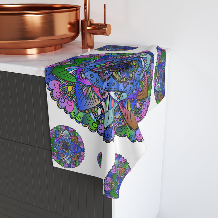 Vibrant Mandala Hand Towel - Colorful & Intricate Home Decor - Blululi