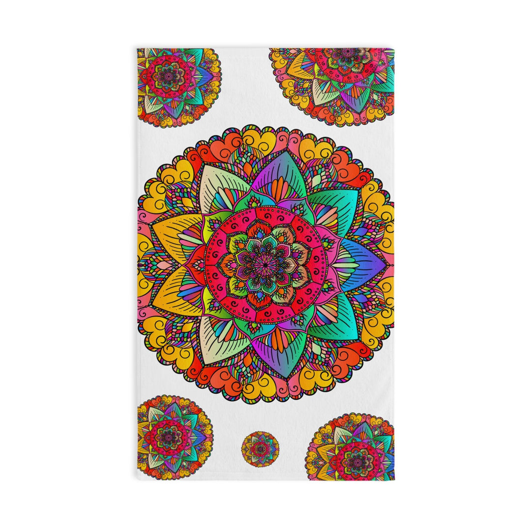 Vibrant Mandala Hand Towel - Colorful & Intricate Home Decor - Blululi