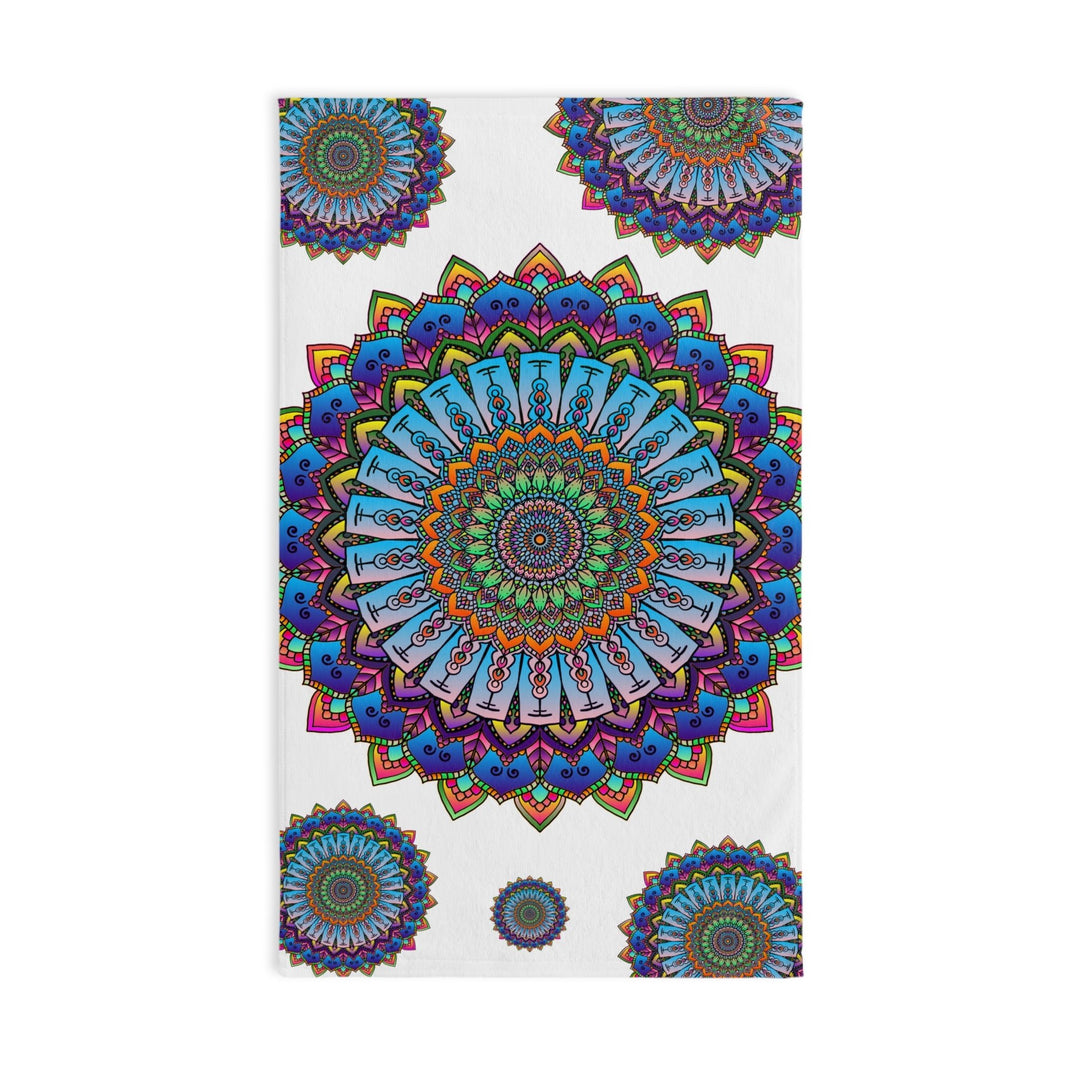 Vibrant Mandala Hand Towel - Colorful & Intricate Home Decor - Blululi