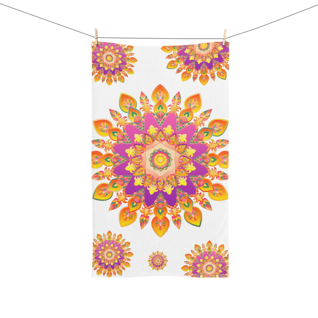 Vibrant Mandala Hand Towel - Colorful & Intricate Home Decor - Blululi