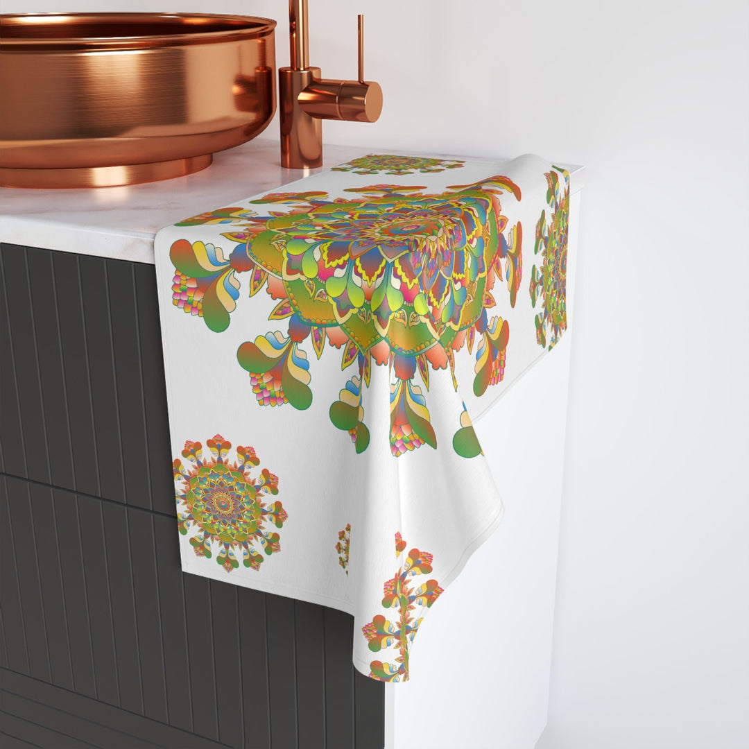 Vibrant Mandala Hand Towel - Colorful & Intricate Home Decor - Blululi