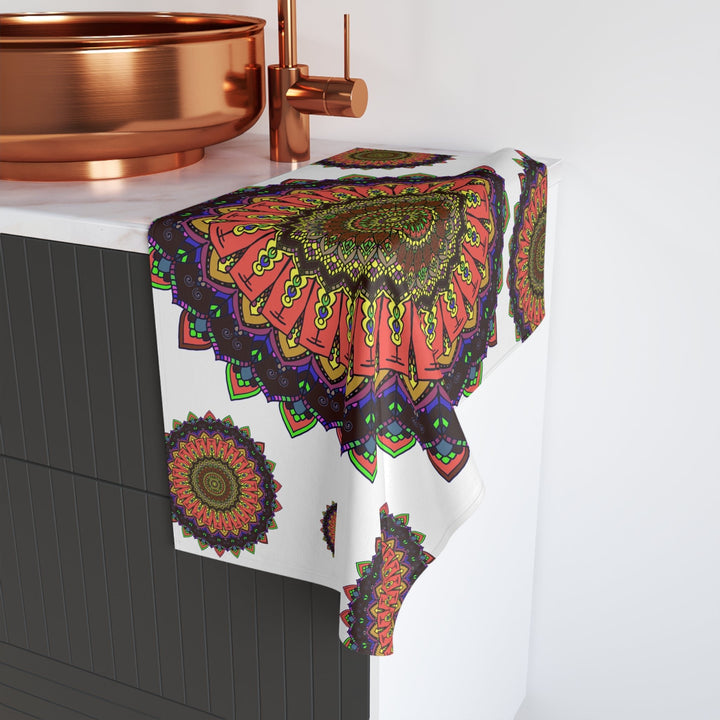 Vibrant Mandala Hand Towel - Colorful & Intricate Home Decor - Blululi