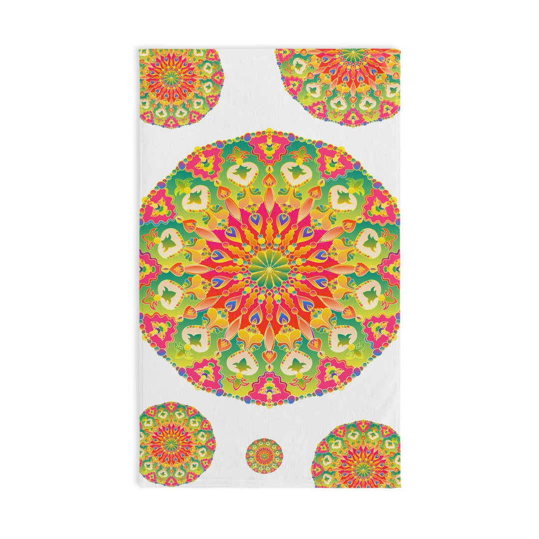 Vibrant Mandala Hand Towel - Colorful & Intricate Home Decor - Blululi
