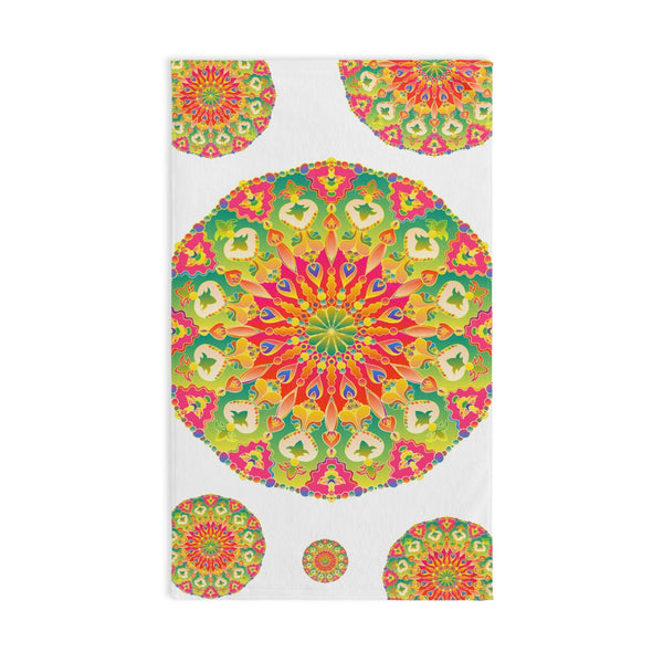 Vibrant Mandala Hand Towel - Colorful & Intricate Home Decor - Blululi