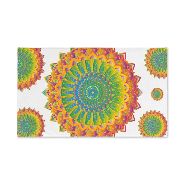 Vibrant Mandala Hand Towel - Colorful & Intricate Home Decor - Blululi