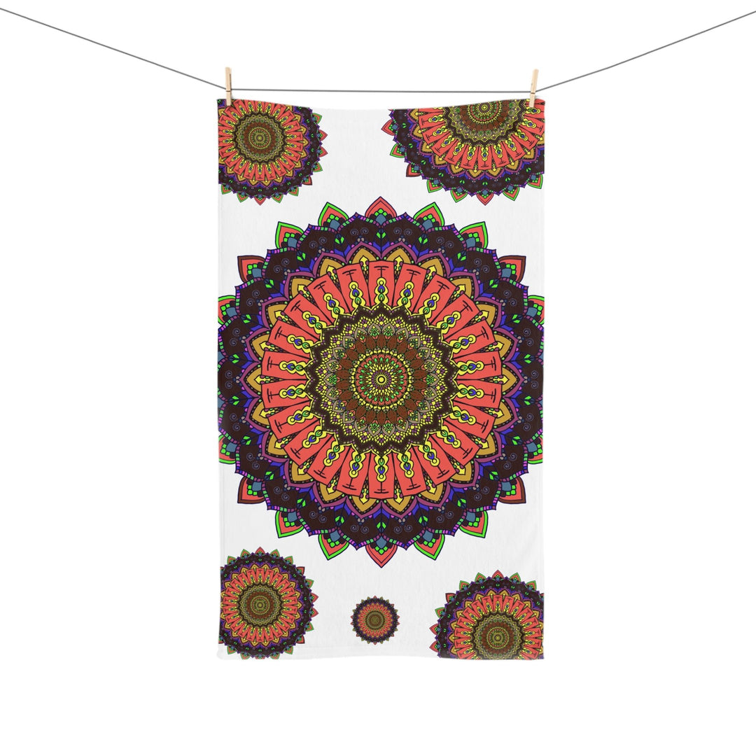 Vibrant Mandala Hand Towel - Colorful & Intricate Home Decor - Blululi