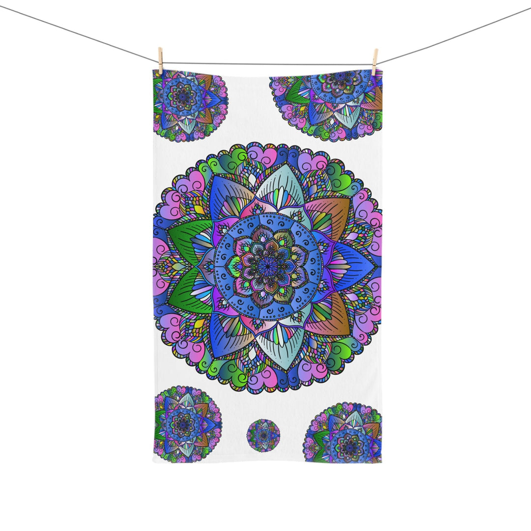 Vibrant Mandala Hand Towel - Colorful & Intricate Home Decor - Blululi