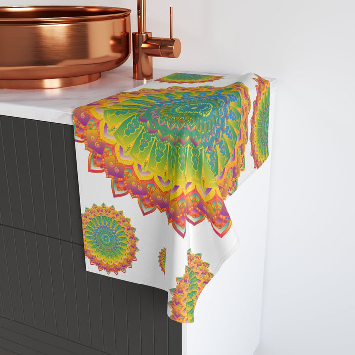 Vibrant Mandala Hand Towel - Colorful & Intricate Home Decor - Blululi