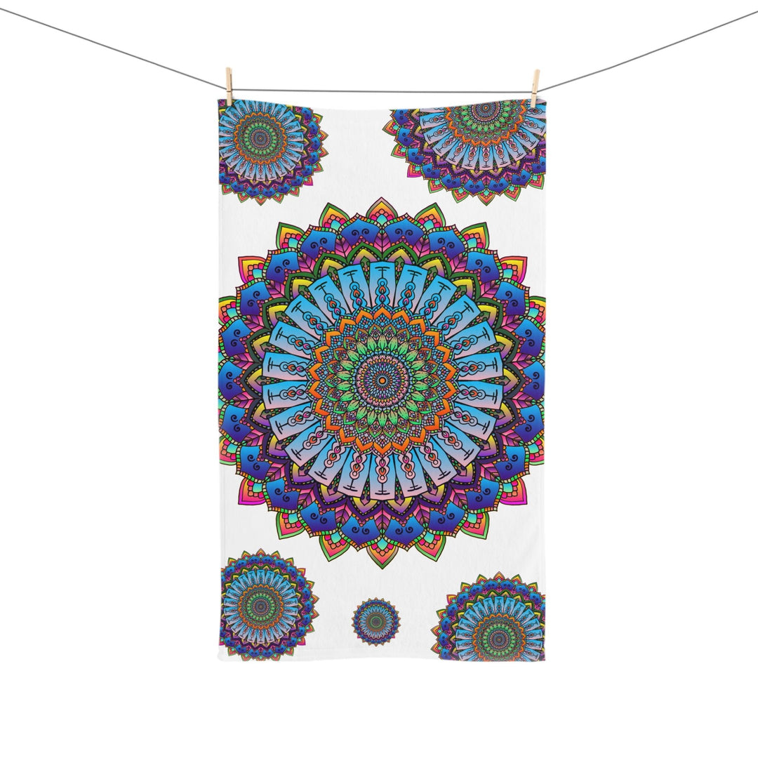 Vibrant Mandala Hand Towel - Colorful & Intricate Home Decor - Blululi