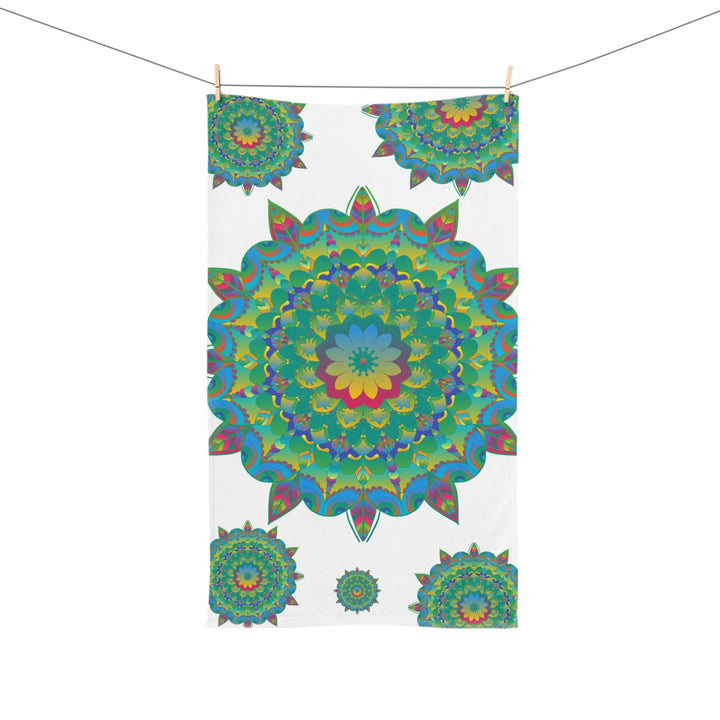 Vibrant Mandala Hand Towel - Colorful & Intricate Home Decor - Blululi