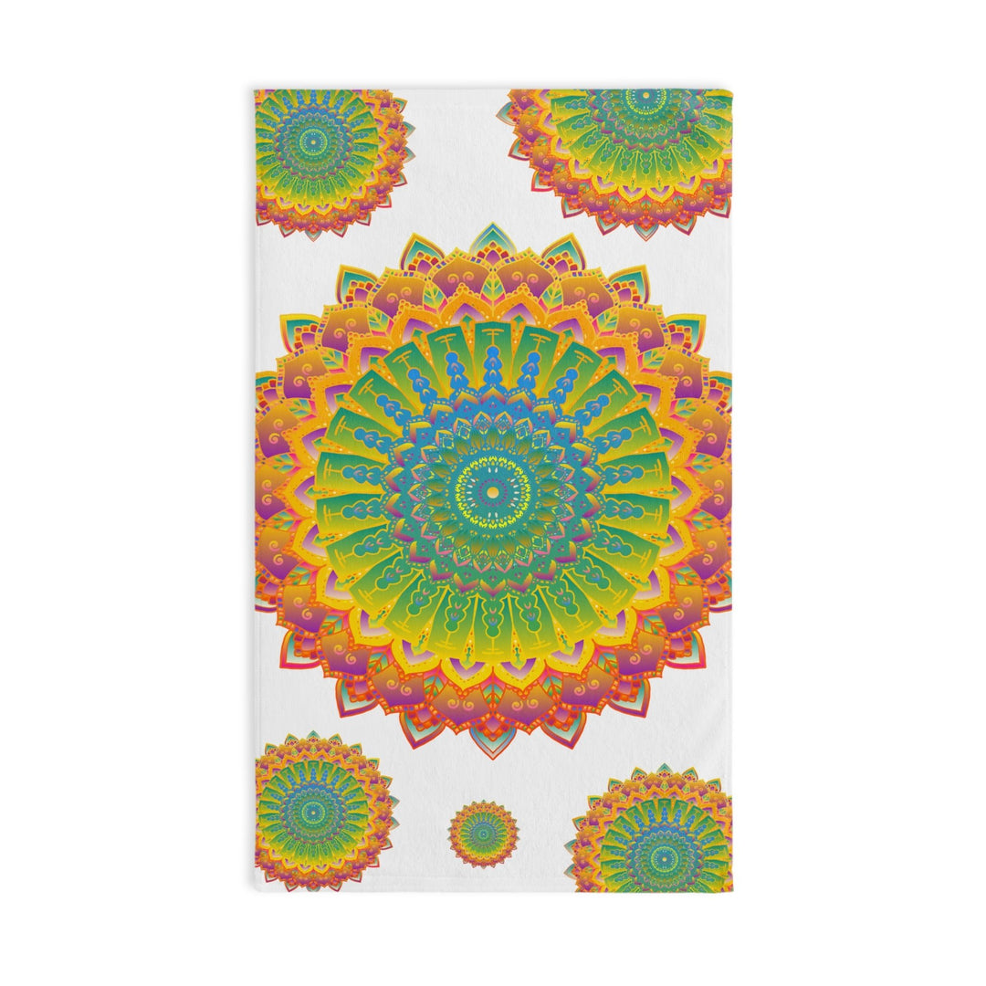 Vibrant Mandala Hand Towel - Colorful & Intricate Home Decor - Blululi