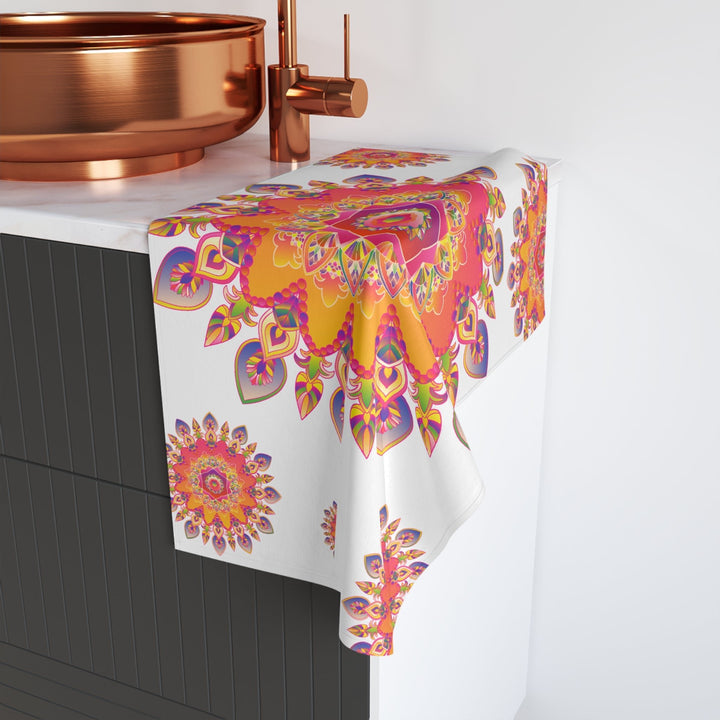 Vibrant Mandala Hand Towel - Colorful & Intricate Home Decor - Blululi