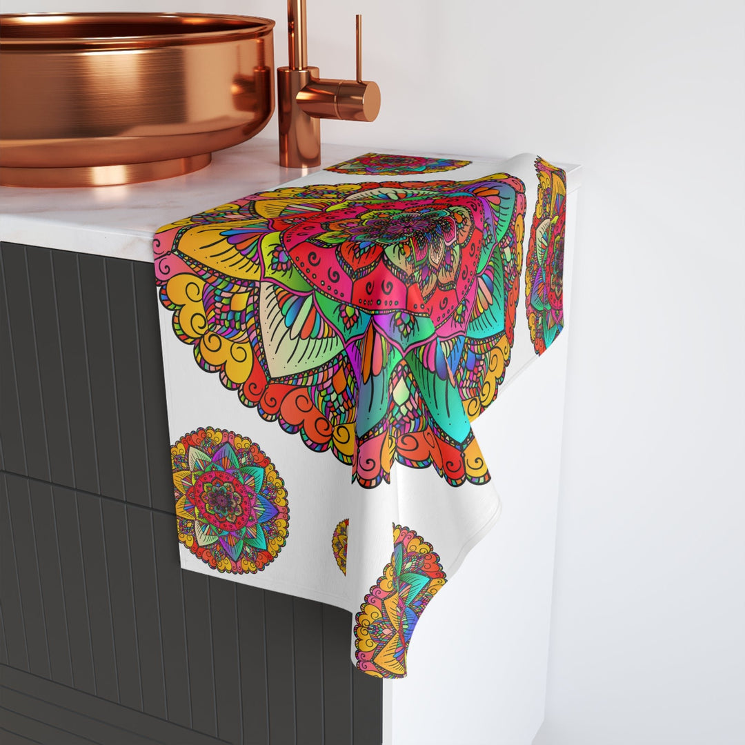 Vibrant Mandala Hand Towel - Colorful & Intricate Home Decor - Blululi