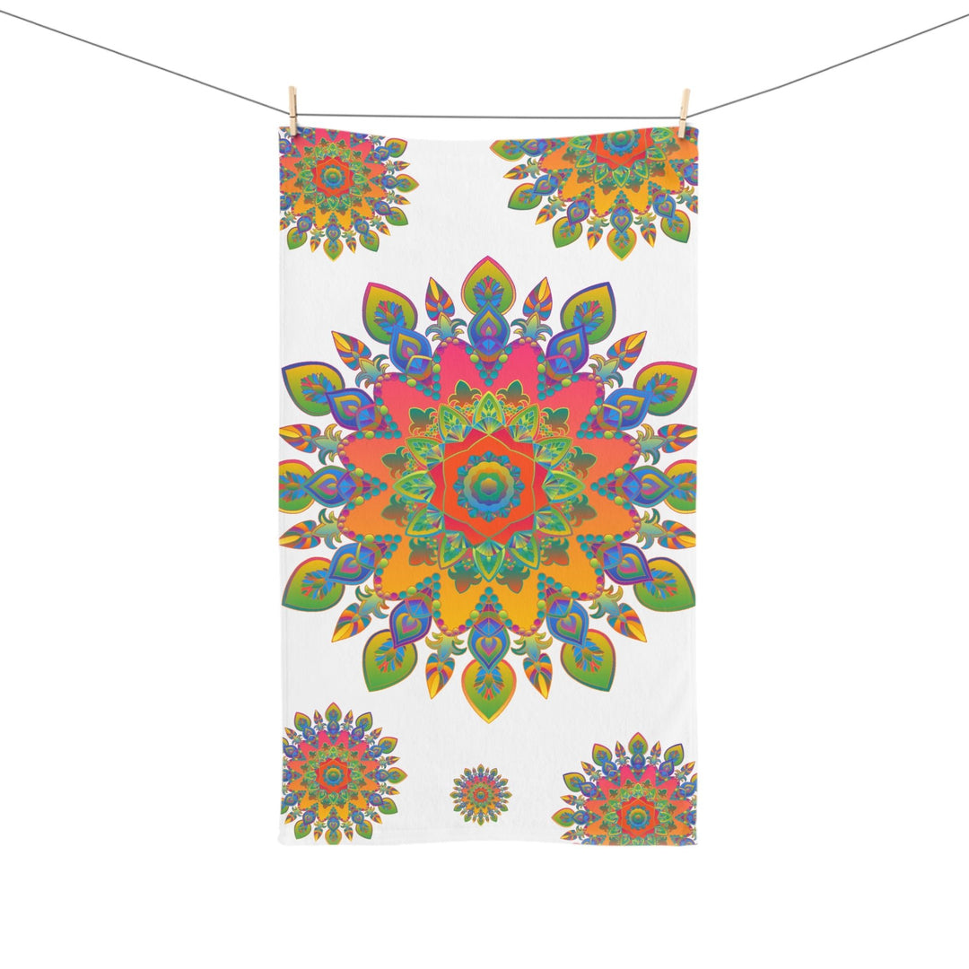 Vibrant Mandala Hand Towel - Colorful & Intricate Home Decor - Blululi