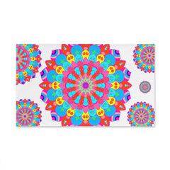 Vibrant Mandala Hand Towel - Colorful & Psychedelic Home Decor - Blululi