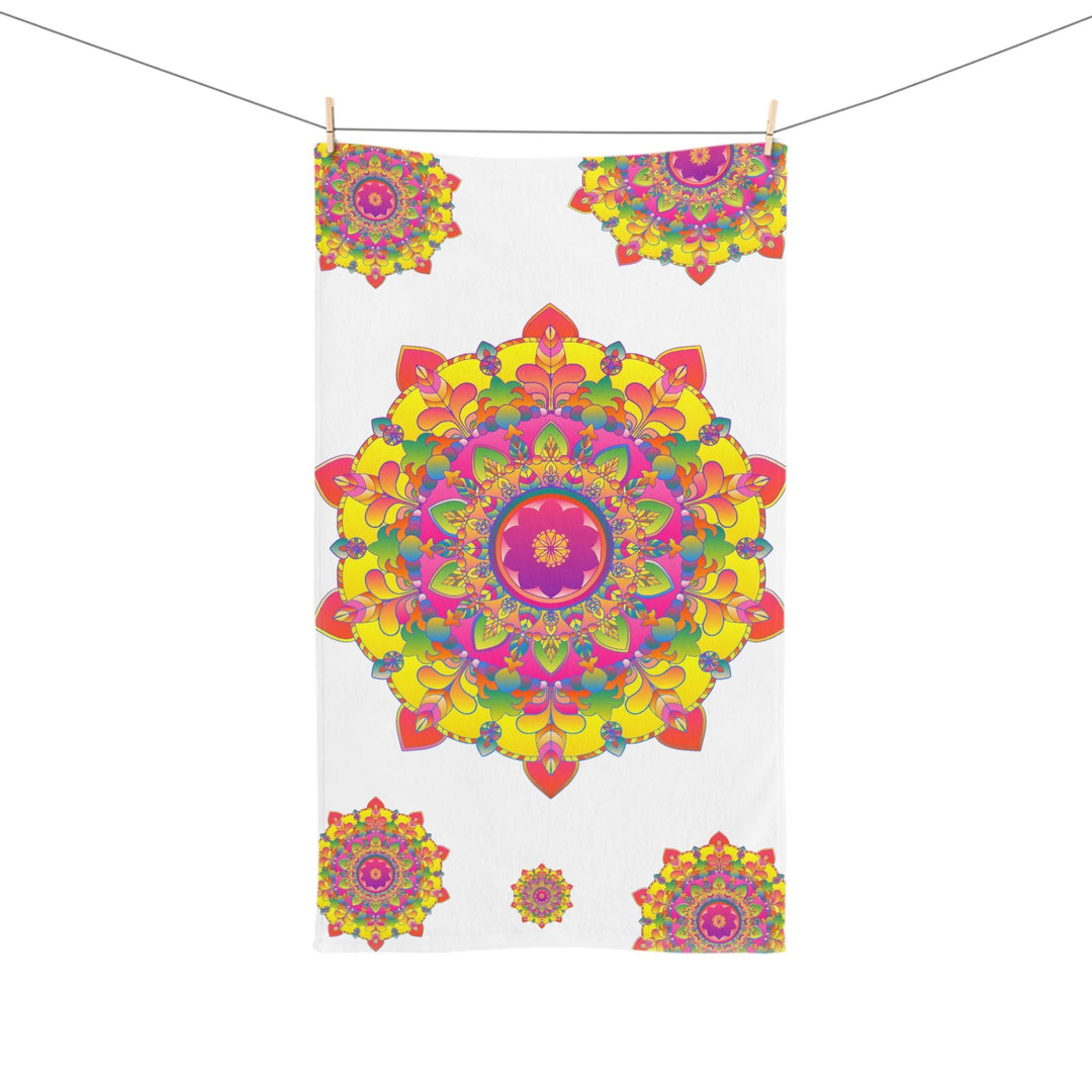 Vibrant Mandala Hand Towel - Colorful & Soft Home Decor - Blululi