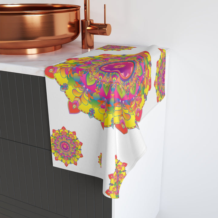 Vibrant Mandala Hand Towel - Colorful & Soft Home Decor - Blululi