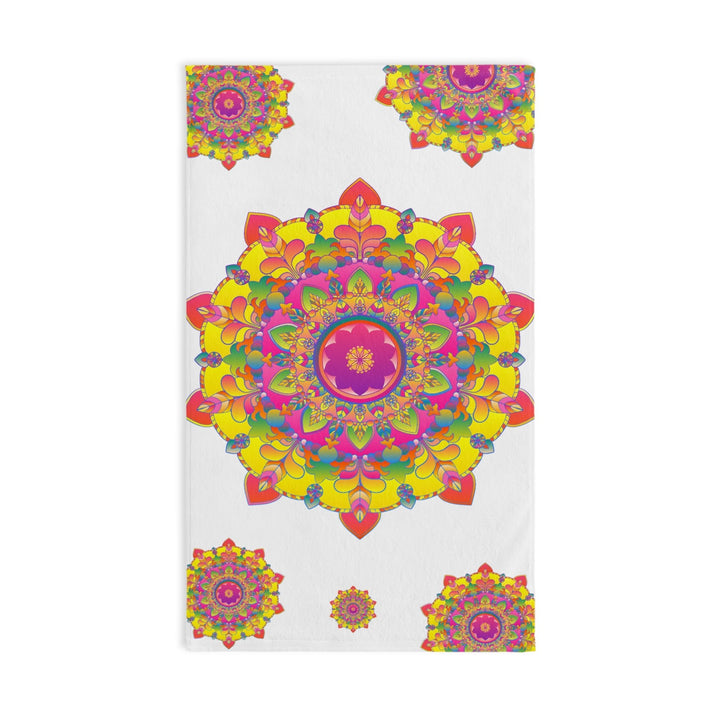 Vibrant Mandala Hand Towel - Colorful & Soft Home Decor - Blululi