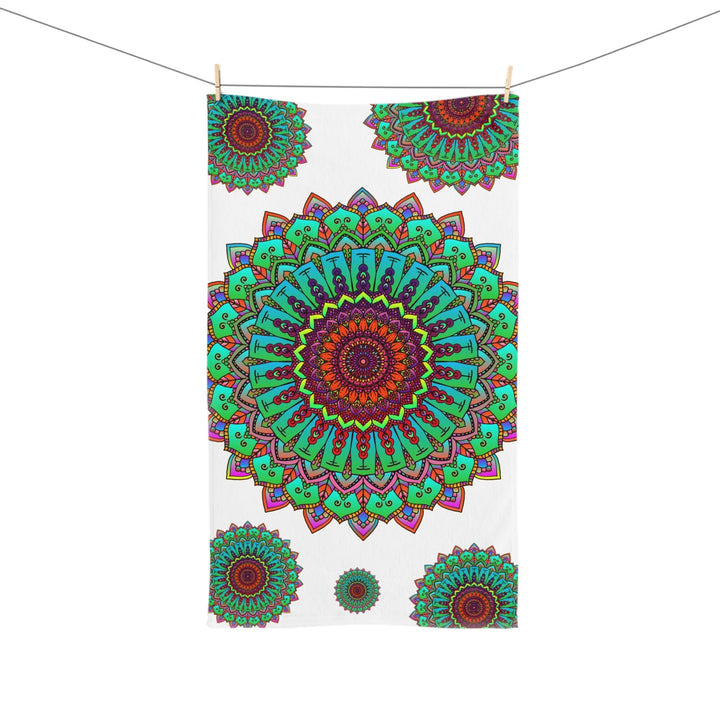 Vibrant Mandala Hand Towel - Colorful & Spiritual Home Decor - Blululi