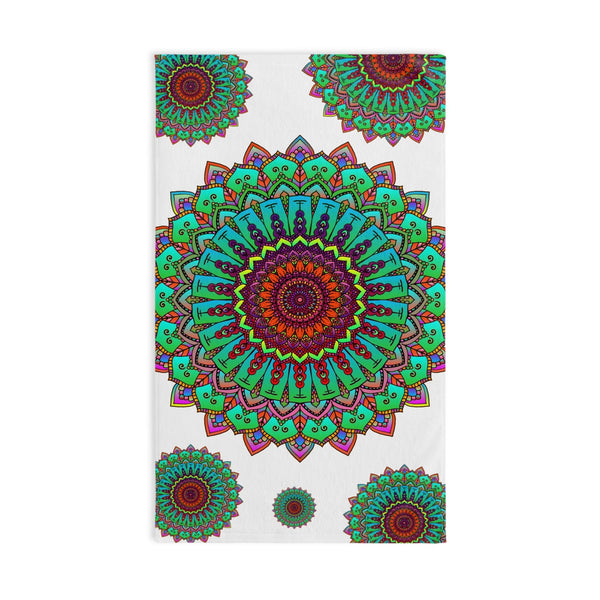 Vibrant Mandala Hand Towel - Colorful & Spiritual Home Decor - Blululi