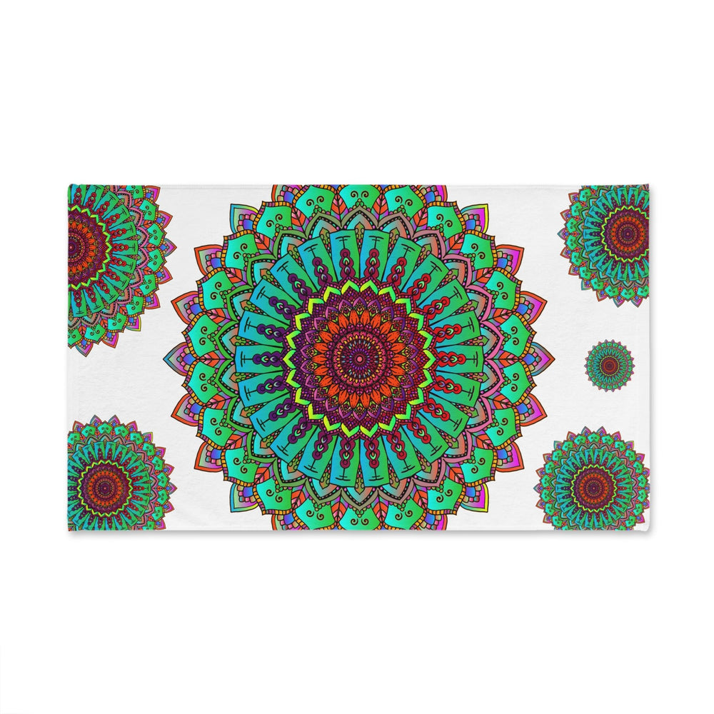 Vibrant Mandala Hand Towel - Colorful & Spiritual Home Decor - Blululi