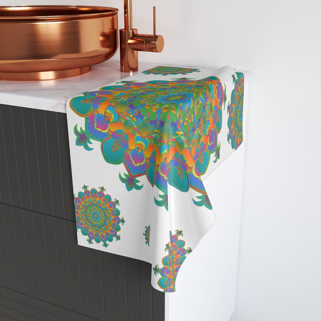 Vibrant Mandala Hand Towel - Colorful & Unique Home Decor - Blululi