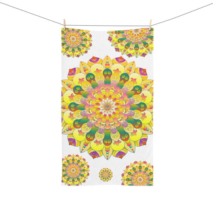 Vibrant Mandala Hand Towel - Floral Design Home Decor - Blululi