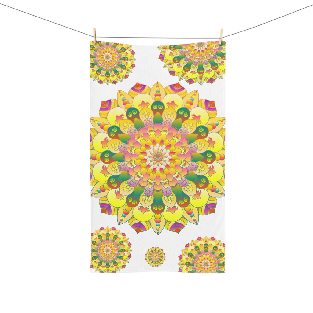 Vibrant Mandala Hand Towel - Floral Design Home Decor - Blululi