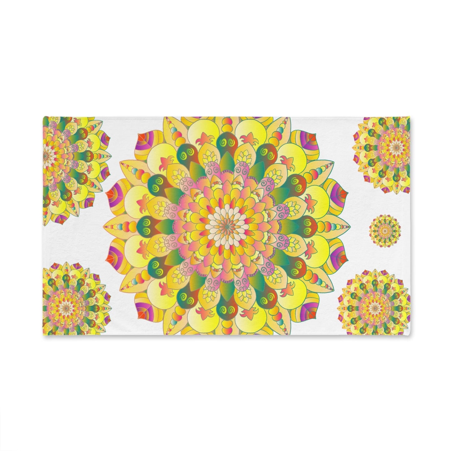 Vibrant Mandala Hand Towel - Floral Design Home Decor - Blululi