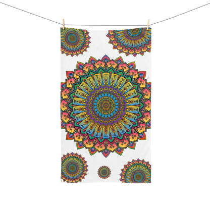 Vibrant Mandala Hand Towel - Intricate Design Home Decor - Blululi