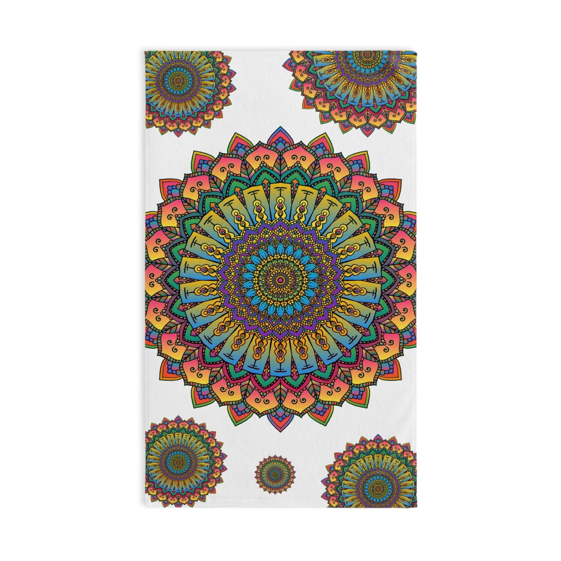 Vibrant Mandala Hand Towel - Intricate Design Home Decor - Blululi