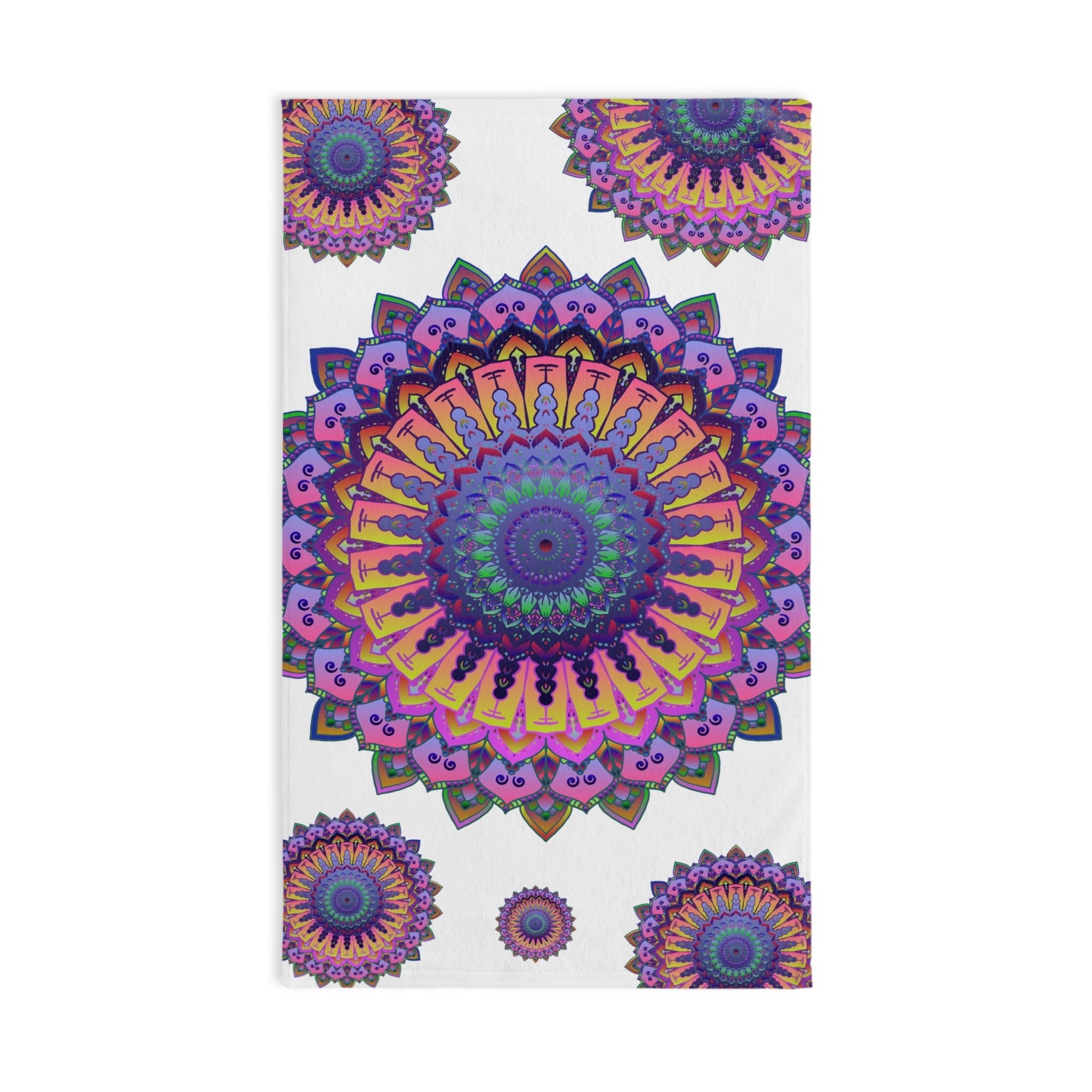 Vibrant Mandala Hand Towel - Spiritual & Stylish Home Decor - Blululi