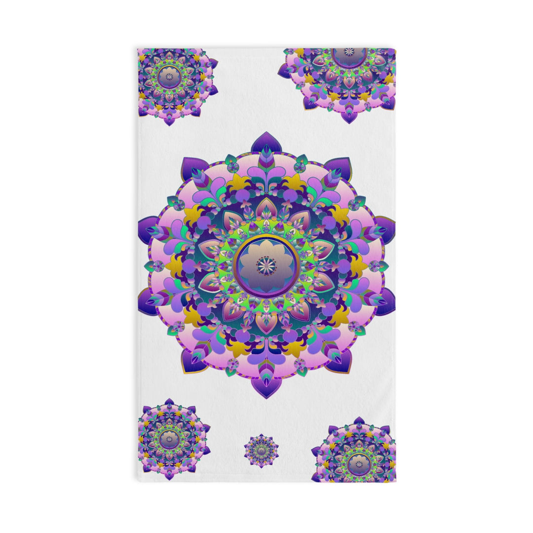 Vibrant Mandala Hand Towel - Stained Glass Inspired Home Decor - Blululi