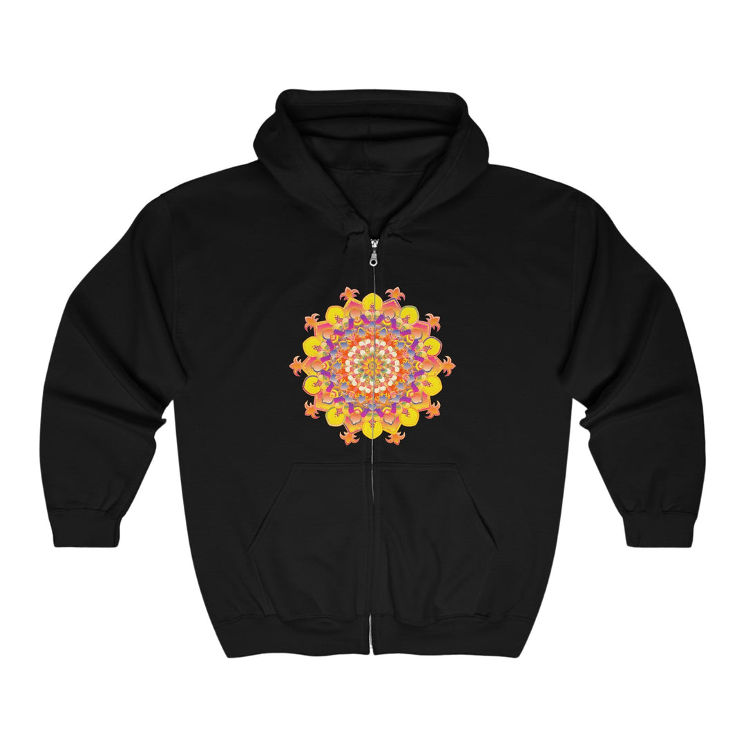 Vibrant Mandala Hoodie - Colorful Artwear Hoodie - Blululi