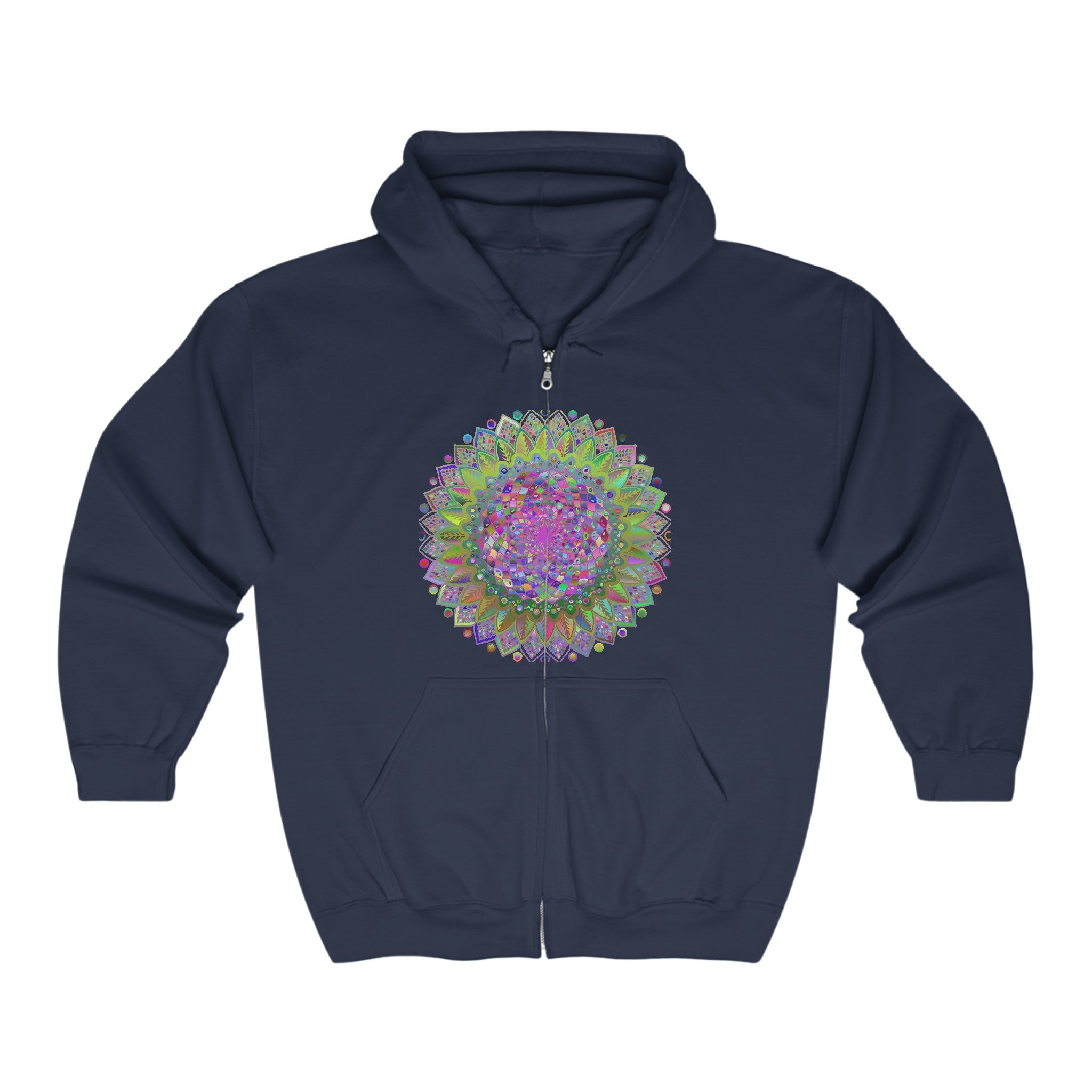 Vibrant Mandala Hoodie - Colorful Geometric Design Hoodie - Blululi