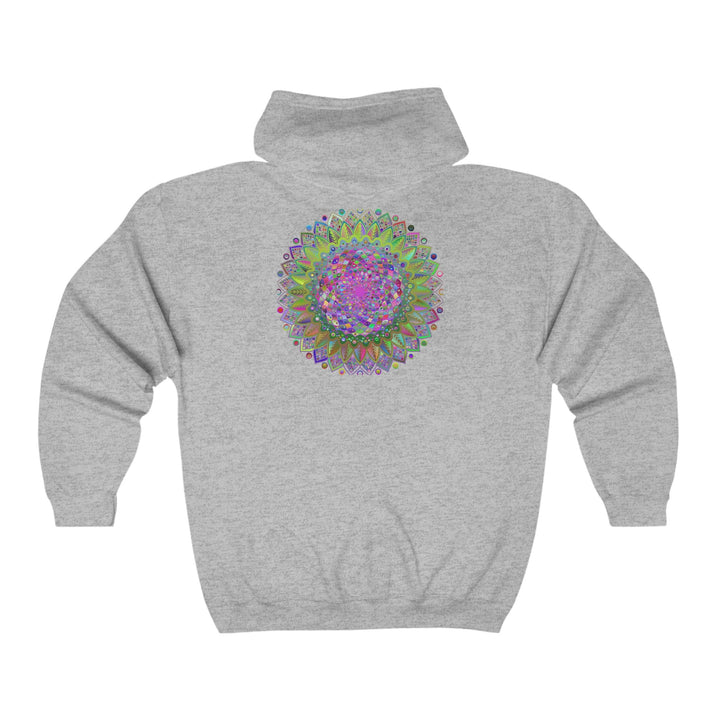 Vibrant Mandala Hoodie - Colorful Geometric Design Hoodie - Blululi