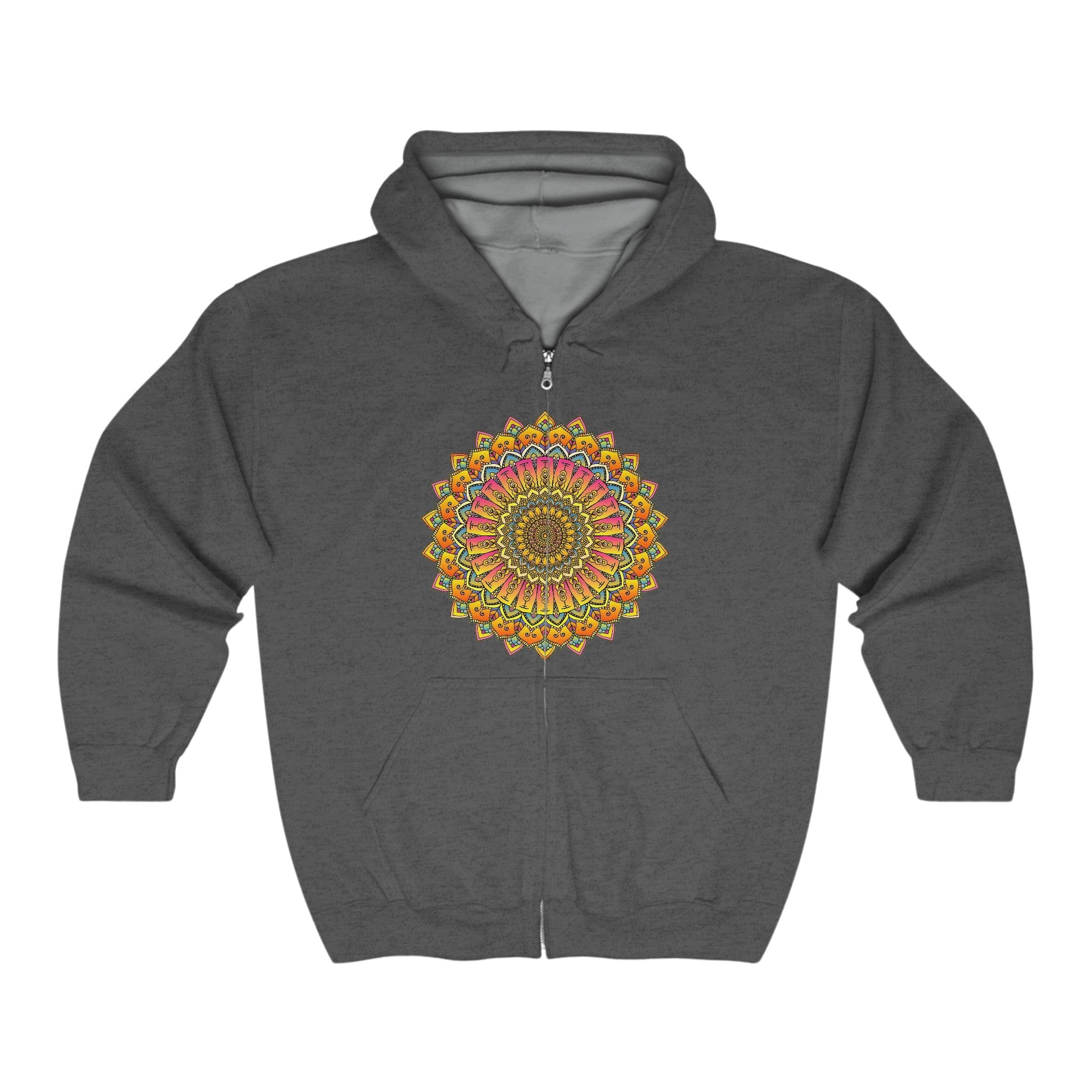 Vibrant Mandala Hoodie - Colorful Spiritual Art Hoodie - Blululi