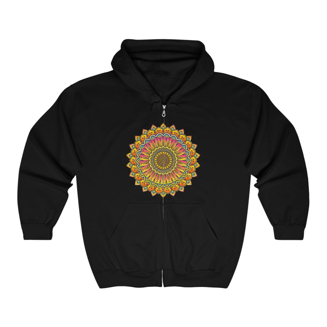 Vibrant Mandala Hoodie - Colorful Spiritual Art Hoodie - Blululi